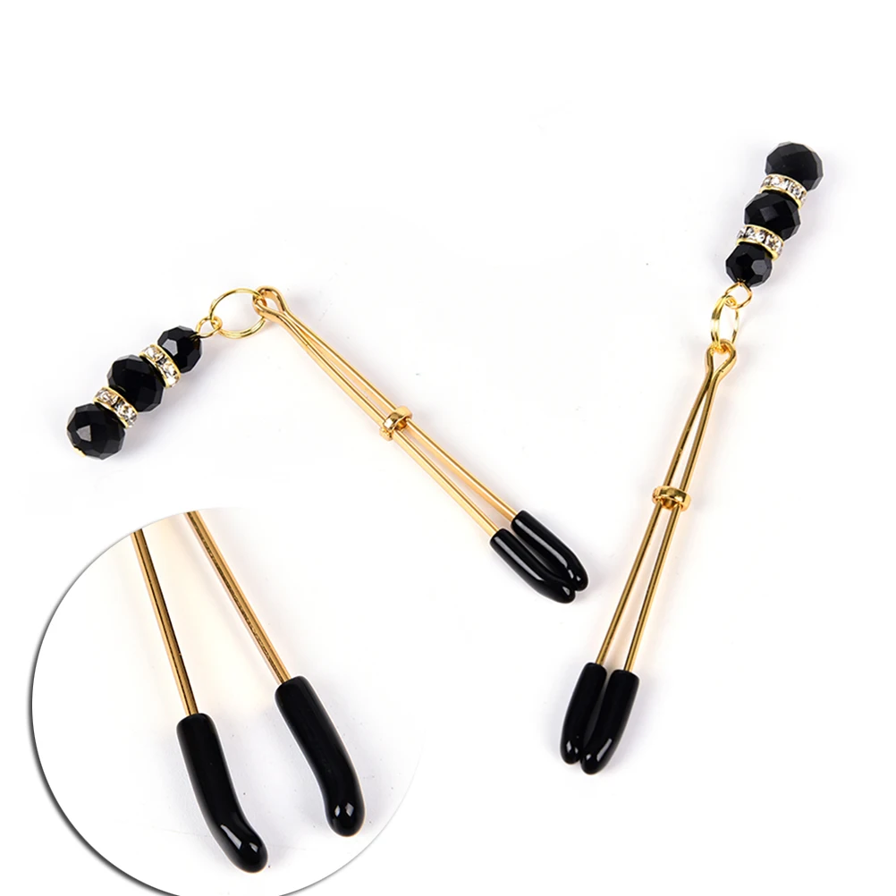 1pair Nipple Clamps Stimulate Flirting Clit Clip Shame Beads Shaking Overcast Fantish Breast Massage Exotic  Accessories