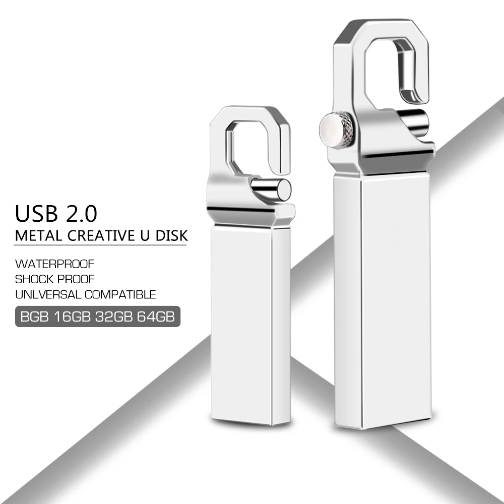 USB флеш-накопитель 2 0 16 ГБ 32 64 8 128 флешка металлическая флеш-карта памяти