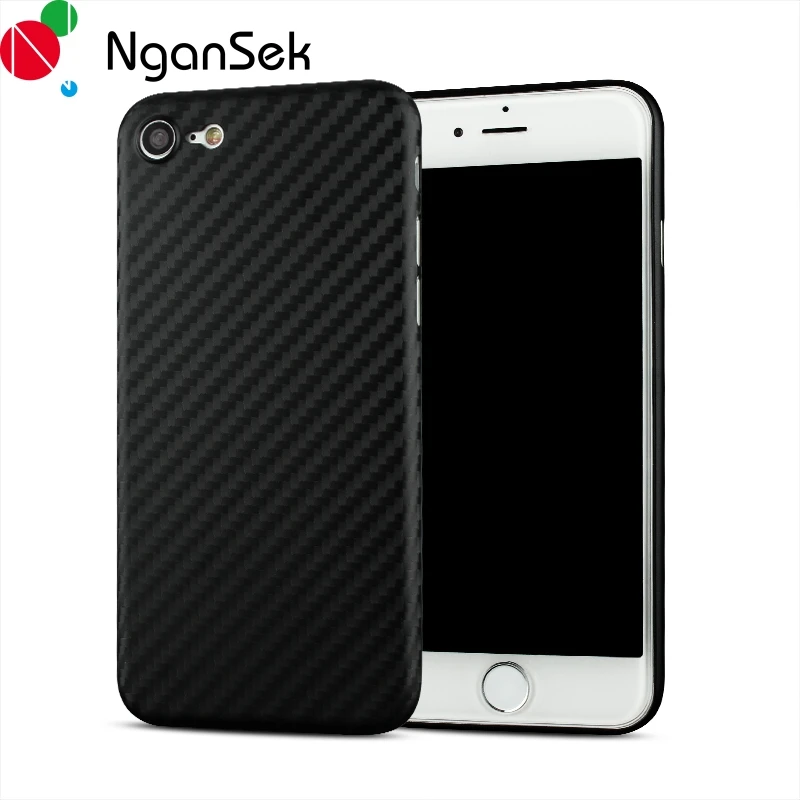 Ngansek ультра тонкий телефон чехол для iPhone 7 Plus мягкой углеродного волокна Паттен