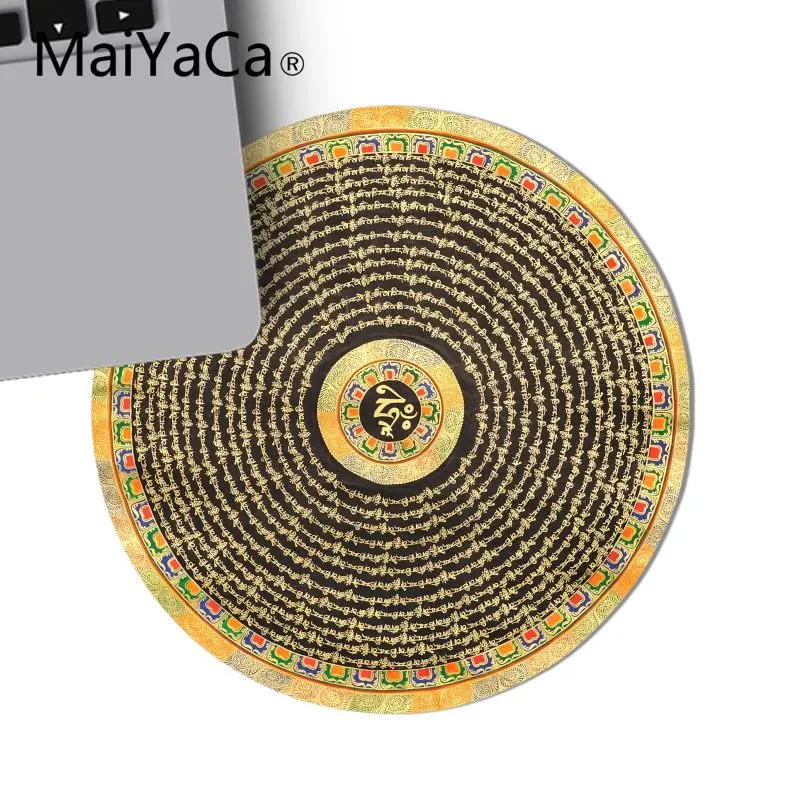 MaiYaCa индийская Мандала с символом Ом в центре офисных мышей геймерский круглый коврик для мыши Комфортный коврик для мыши игровой коврик для мыши - Цвет: 22X22 CM