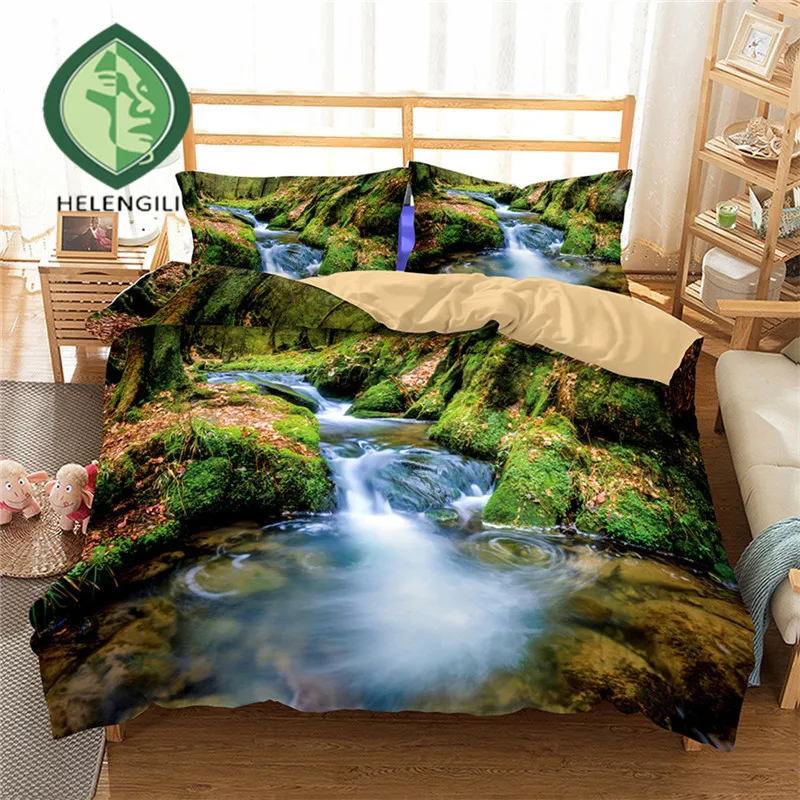 HELENGILI 3D Bedding Set Forest dreamland Print Duvet cover set lifelike bedclothes with HELENGILI 3D Bedding Set Forest dreamland Print Duvet cover set lifelike bedclothes with