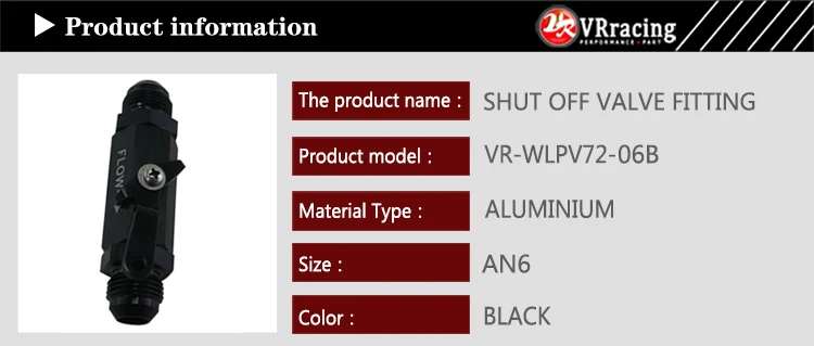 VR RACING AN6 6AN-6 запорный клапан место алюминиевый черный VR-WLPV72-06B