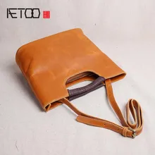 AETOO cowhide Leather handmade handbags women 2018 new fashion wild leather shoulder small flap Messenger bag handbag
