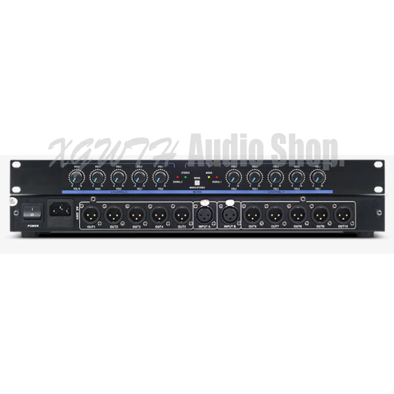 

Audio Signal Distributor Two Into Ten Gold-plated Card Dragon Stage Line Array Performance Multi-amplifier Splitter