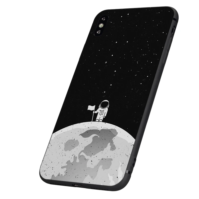 Черный ТПУ чехол для iphone 5 5s se 6 6s 7 8 plus x 10 силиконовый XR XS 11 pro MAX Космос любовь