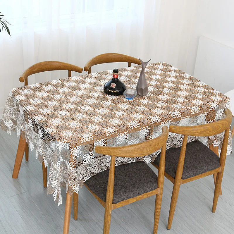  New Hollow Tablecloth Hollowed Embroidered Knit European Style Cover Washable Table Cloth for Tea T