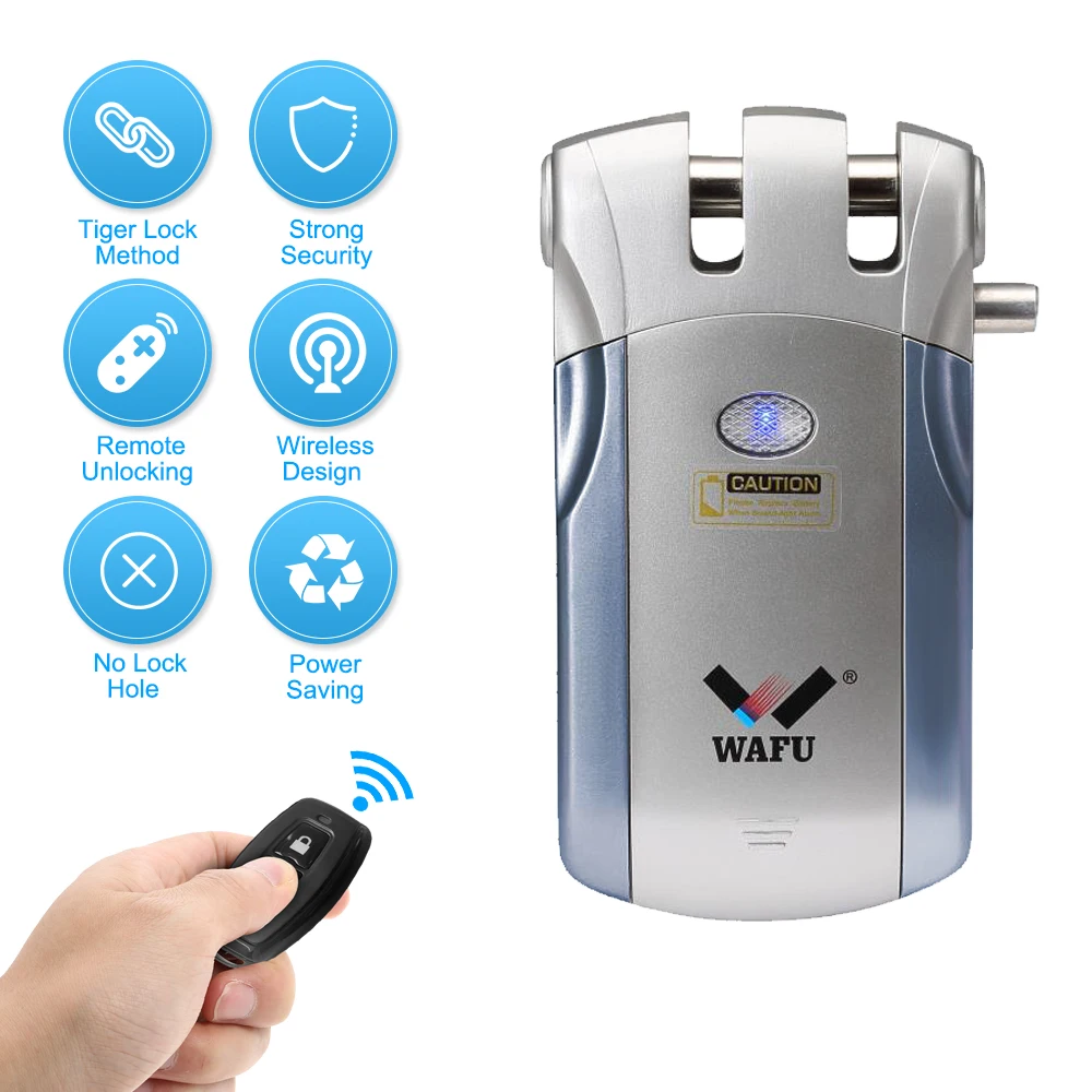 

WAFU WF-018 Wireless Remote Control Lock Security Invisible Keyless Door Entry Intelligent Lock Zinc Alloy Metal