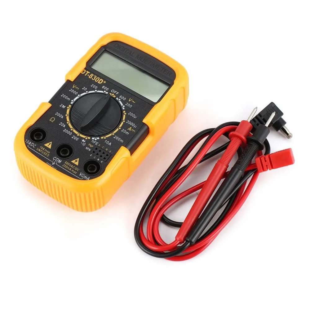 

DT830D+ Mini Pocket Digital Multimeter 1999 Counts AC/DC Volt Amp Ohm Diode hFE Continuity Tester Ammeter Voltmeter