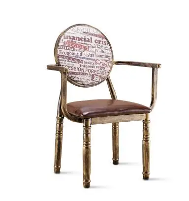 Железный стул, восстанавливающий древние способы, делает старый стул Европейского типа спинкой стула - Цвет: 5