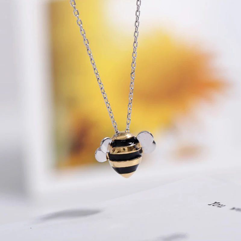 

Cute Bee 925 Sterling Silver Necklaces & Pendants Sterling Silver Choker Necklace Jewelry Collar Colar de Plata
