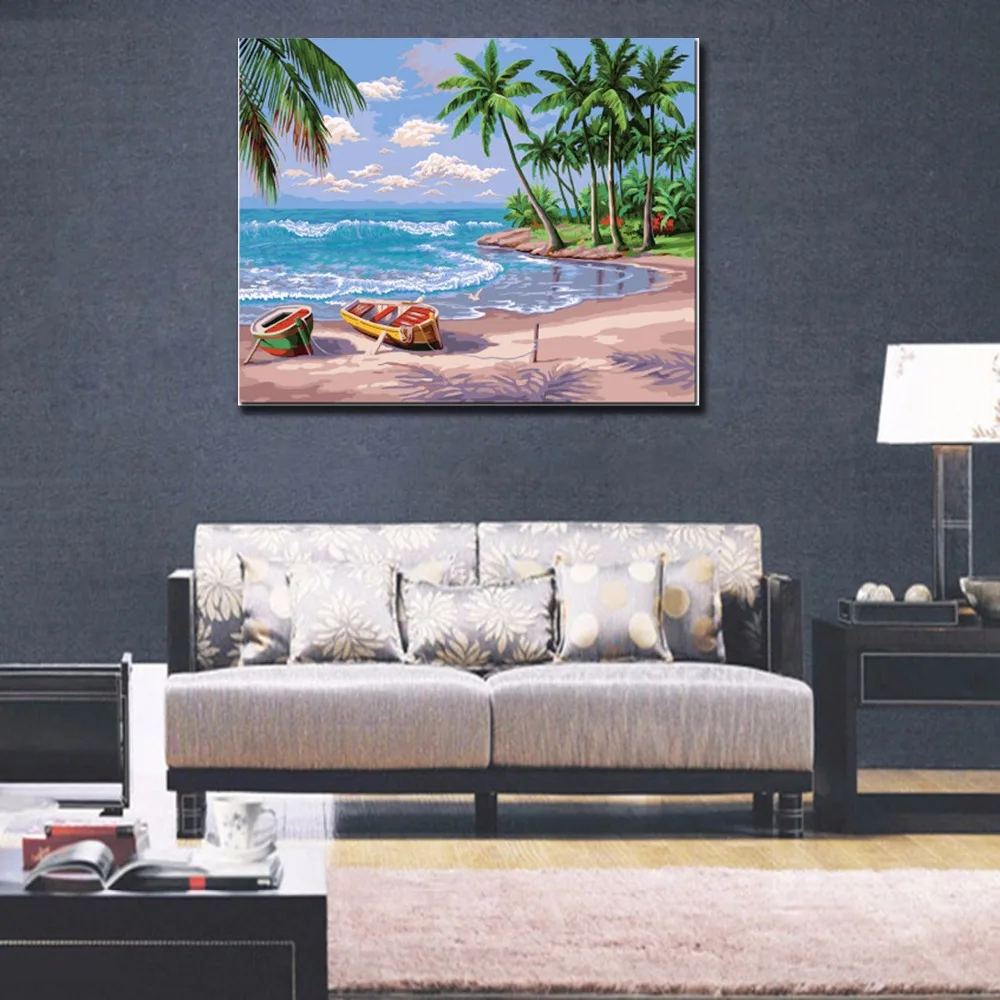 Wall Art Canvas Painting Unframed seascape canvas painting for Living