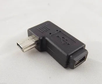 

1pcs USB 2.0 Mini 5 Pin Male Plug To Mini 5 Pin Female Right Angle Adapter Connector
