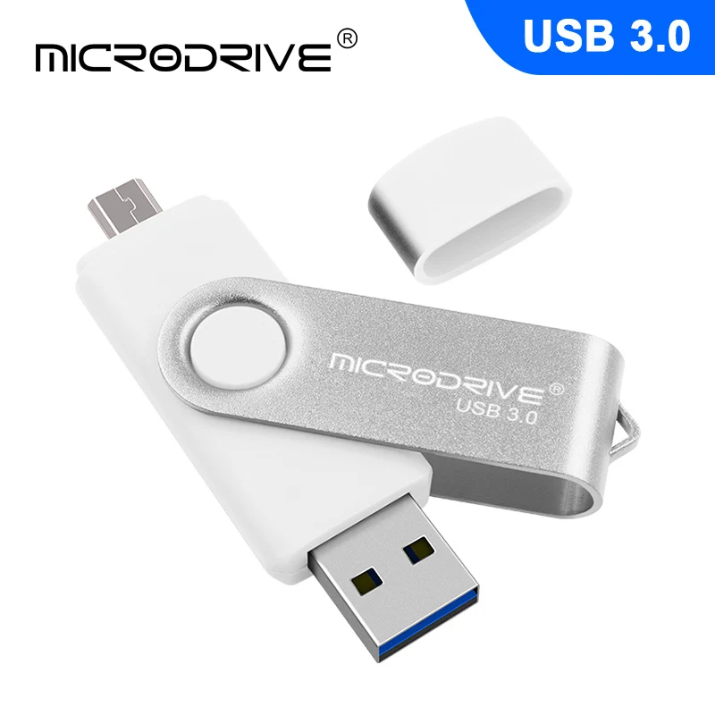 Белый Microdrive B USB 3,0 OTG флеш-накопитель USB флеш-накопитель 128 ГБ 64B 32 Гб 16 Гб usb 3,0 Флешка U3 Макс 60 м/с класс 10 - Цвет: Белый