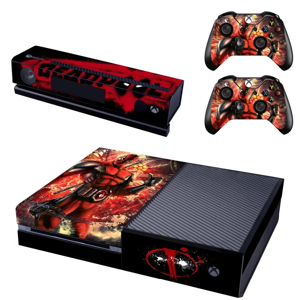 For Xbox One Vinyl Skin Dead Pool New Design Console and Kinect
