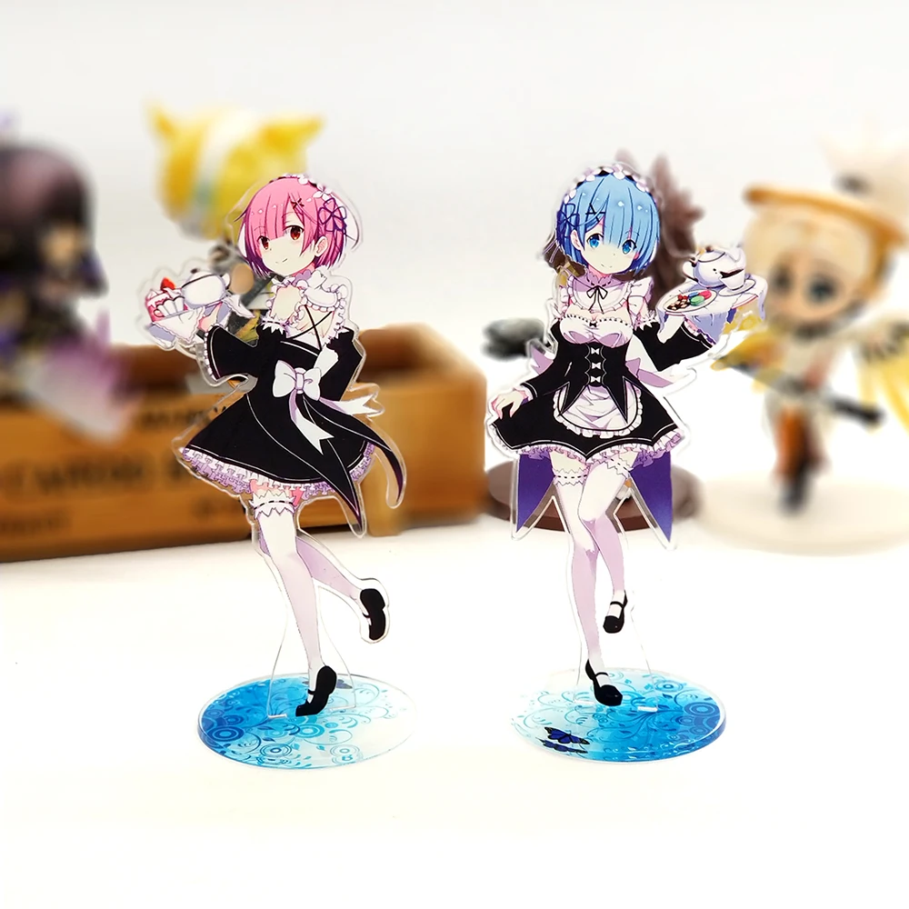 Love Thank Re Zero начала жизни в другом мире Ram Rem фигурка на акриловой подставке модель двухсторонняя пластина Держатель Топпер аниме