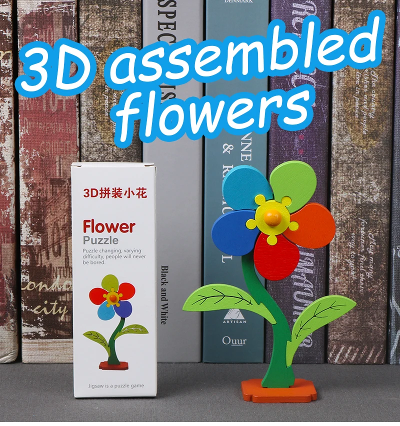 Candywood 3D DIY вращающийся красочный моделирование растений цветок сборные головоломки для детей искусственные творческие развивающие игрушки украшения