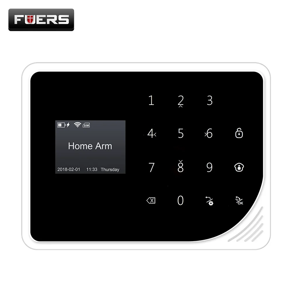 

FUERS New S5 wireless GSM Alarm System Security Home GSM Alarm System APP Control Alarm support Russian Spanish English Dutch