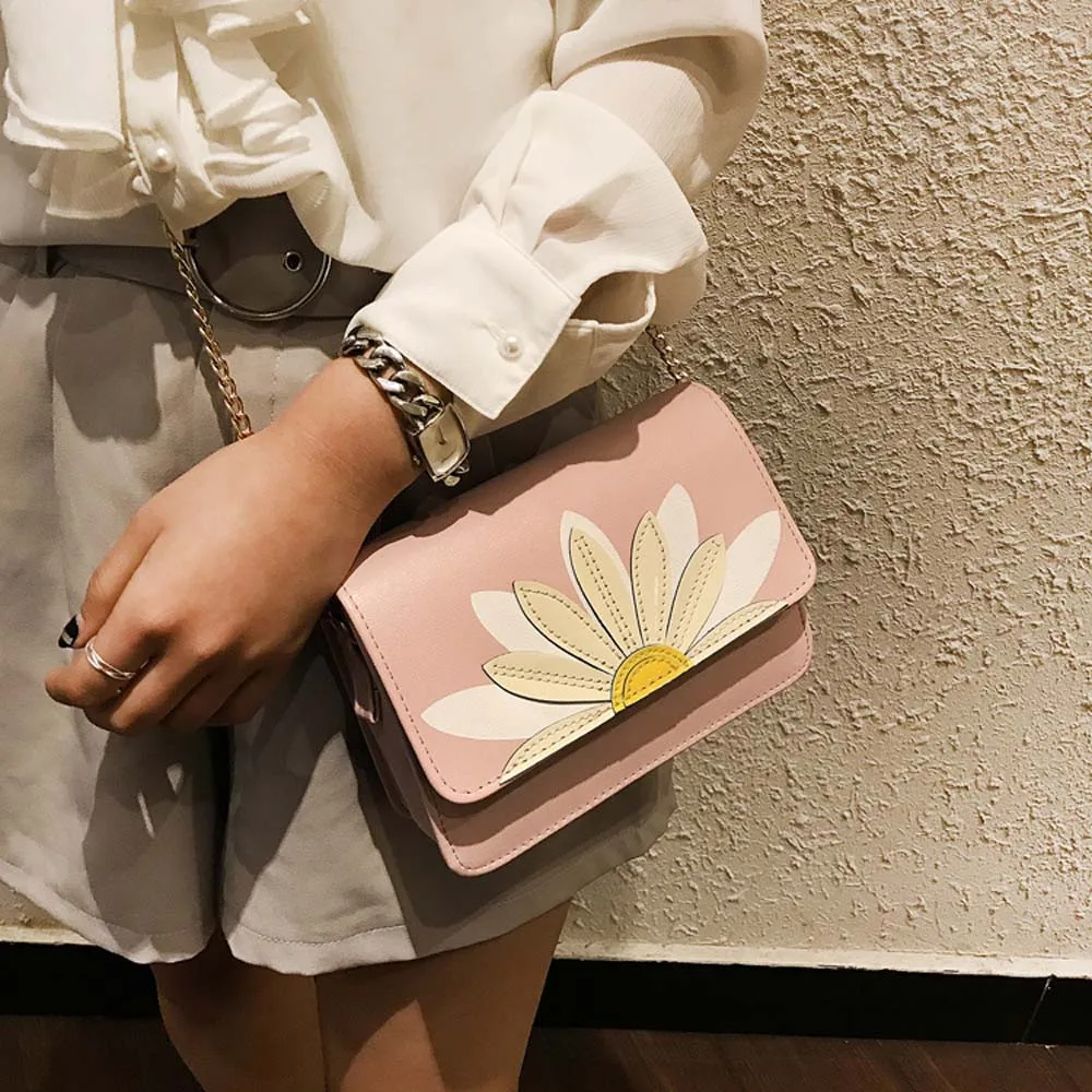 

Fashion 2018 Women Vintage Handbag Lotus PU Leather Crossbody Shoulder Messenger Bag Small Body Bags Floral Cover Flap 10jul 24