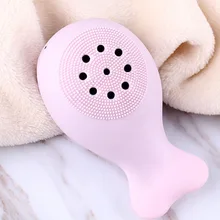 Портативная щетка для ухода за лицом, милый Дельфин, отшелушивающий для лица, силиконовый скруббер, Глубокая очистка пор, щетка для детского душа