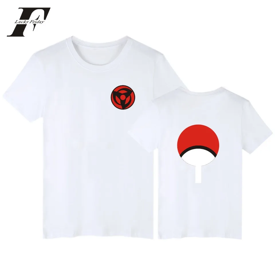 

LUCKYFRIDAYF Harajuku Naruto Anime T Shirt Hokage Ninjia Short Sleeve Printed T-Shirt Men Uchiha Syaringan Cartoon Clothes