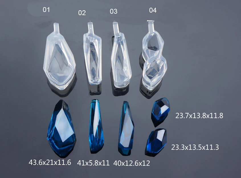 

Geometry 4pieces/set Irregular stone pendant Silicone Mold Resin Silicone Mould handmade DIY Jewelry Making epoxy resin molds