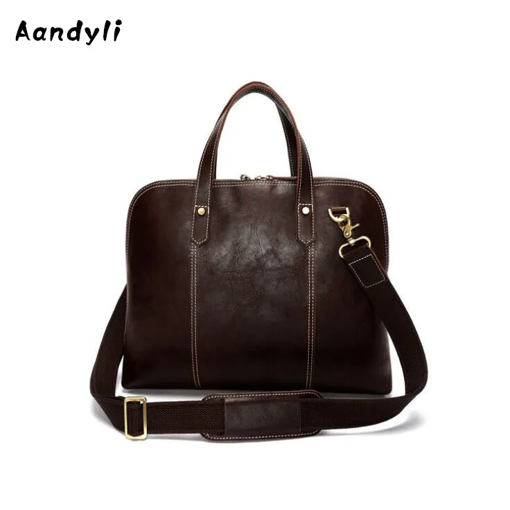 

Handmade Genuine leather Handbags Men Crossbody Bags Oil wax Men Shoulder Bag Superior quality Men bags