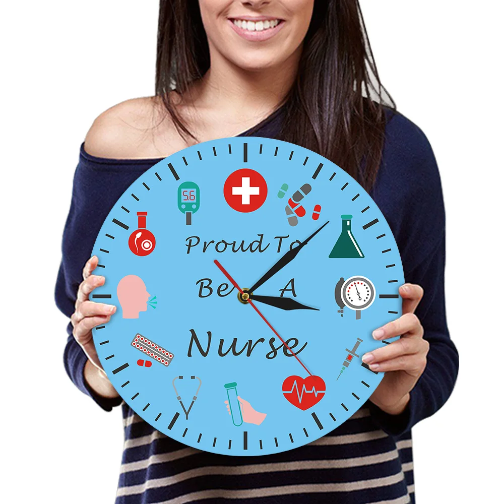 Набор медсестер или ваш пользовательский текстовый комплект медсестры напечатанные настенные часы медицинские Iocns настенные часы больница клиника Настенный декор