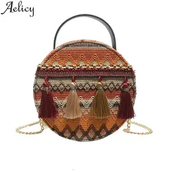 Aelicy 2019 модные женские туфли Ins супер огонь Национальный Ветер портативный Crossbody сумки на плечо сумки-мессенджеры на цепочке круглый