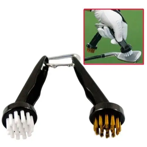 Новая латунная нейлоновая щетка для чистки канавок и обуви гольфа|golf club brush|golf