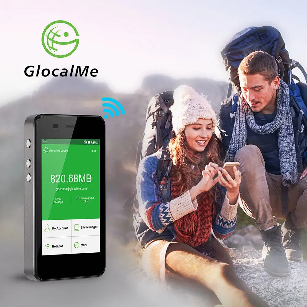 Glocalme 4G Router Free Roaming Worldwide Mobile WiFi Hotspot Powerbank Car Router Dual Sim Slot New 2018