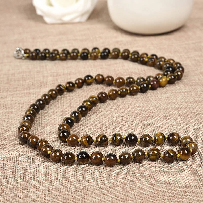

With a amber color scheme and that with grandeur 8mm Tiger eyes stone necklace Fancy necklace at the dance