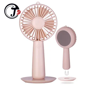 

Quite USB Rechargeable Fan Desktop Personal Cooling Fans for Home 3 Speed Air Cooler Conditioning Ventilador with Make Up Mirror