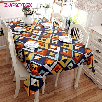 

ZYFMPTEX Modern Minimalist Cotton Thick Canvas Geometry V-shaped Coffee Table Cloth table Cover Towel Free Shipping