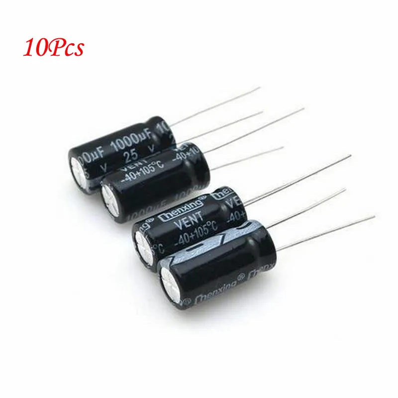 

10Pcs 25V 1000uF Radial Electrolytic Capacitor Radial 10mm*17mm Volume