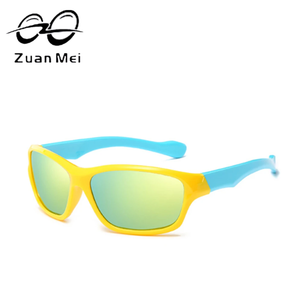 Zuan МЭИ брендовые Детские поляризованные солнцезащитные очки TR90 для маленьких мальчиков и девочек в возрасте от UV400 очки Пластик титановые солнцезащитные очки для детей ZM-C03