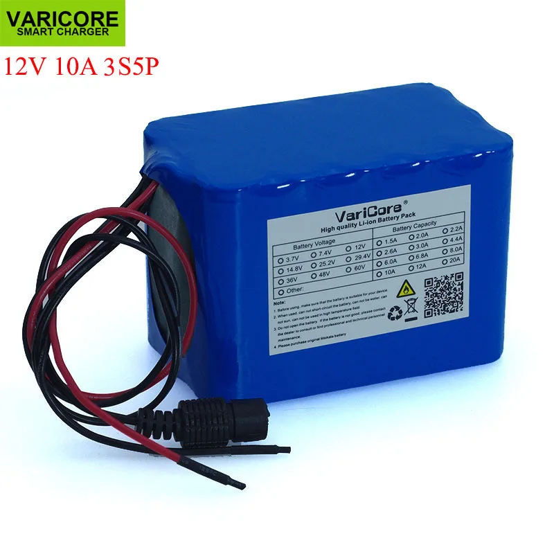VariCore 100% новая защита большой емкости 12 в 10 Ач 18650 литиевая аккумуляторная батарея