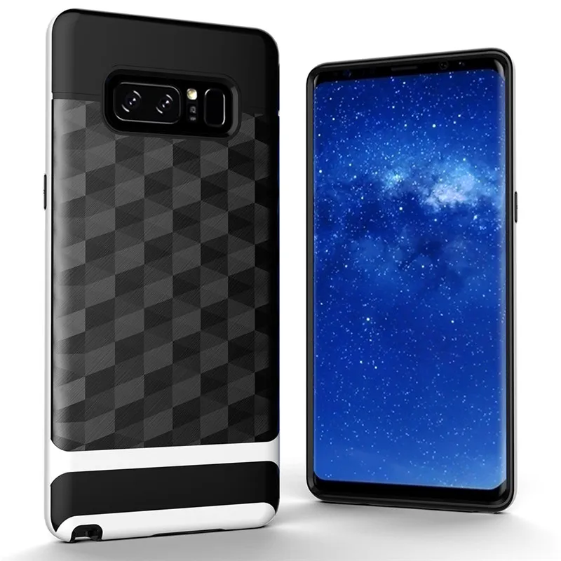 Luxury Geometric TPU+PC Brushed Plastic Hybrid Shockproof Rugged Armor Phone Back Case For SAMSUNG Galaxy Note 8 Matte Cover (6)