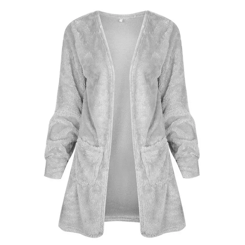 Женская однотонная приталенная куртка с длинным рукавом и карманом|coat cardigan|coats
