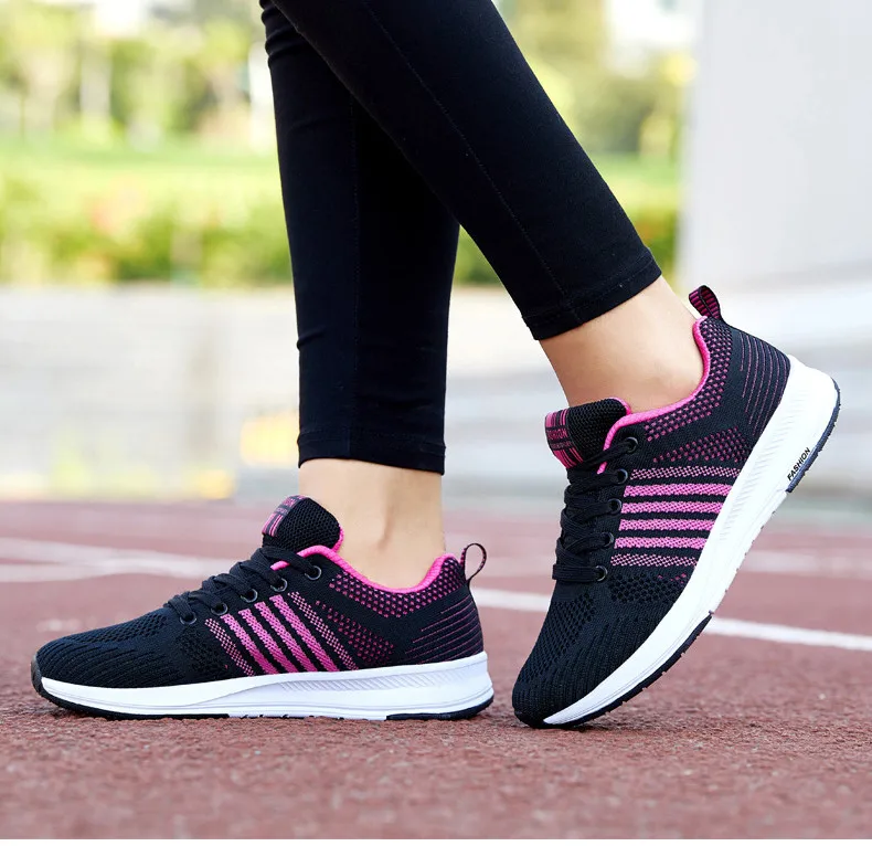  RECOISIN 2019 Autumn Sneakers Women Sport Shoes For Woman Lightweight Mesh Running Black Pink Walking Jogging Female Sneakers  (13)
