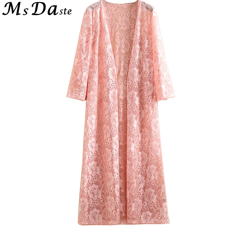 

Summer Long Cardigan for Women Loose Lace Dresses Ladies Beach Tunics Shirts Plus Size L~3XL Female Blusas Mujer Long Kimonos