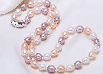 

elegant9- 10mm round south sea white multicolor pearl necklace 18"925 silver clasp