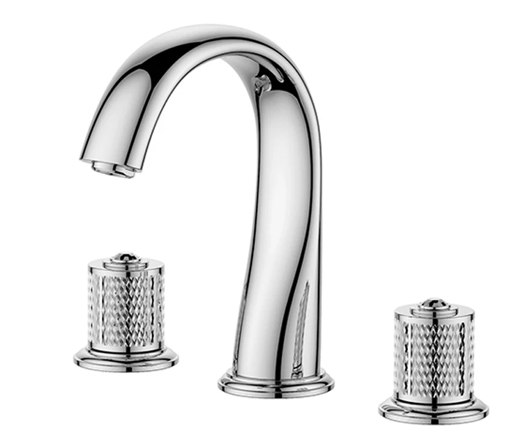 

Chrome 8" Widespread Ceramic Valve Three Holes 3 Pcs lavatory Bathroom Sink Faucet Mixer tap Black crystal handles New