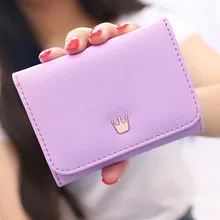 Wallet Women Lady Short Women Wallets Crown Decorated Mini Money Purses Small Fold PU Leather Female Coin Purse Card Holder 172 sendefn women wallets genuine leather lady purse small short wallet female vintage purses card holder ladies wallet pink purple