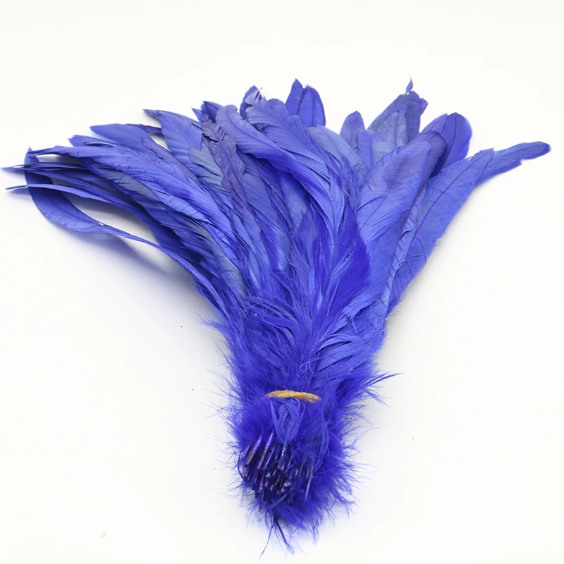 Wholesale 100PCS 14-16inch/35-40cm Royal blue natural Rooster feather costume jewelry show DIY decorative pheasant | Дом и сад