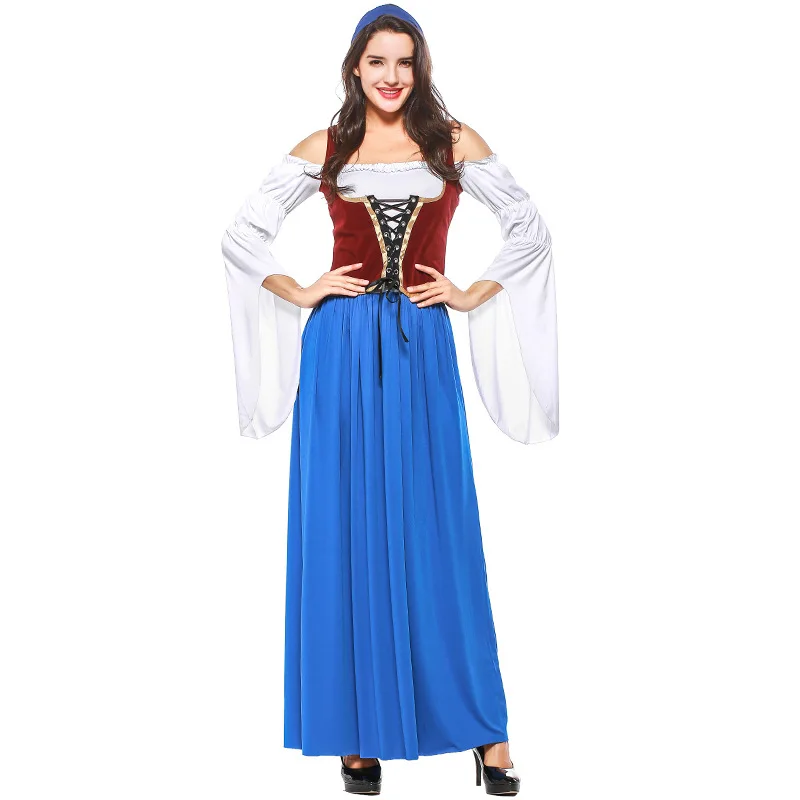 

Umorden German Bavarian Oktoberfest Costume Disfraces Women Bar Club Beer Maid Waiter Cosplay Fancy Long Dress