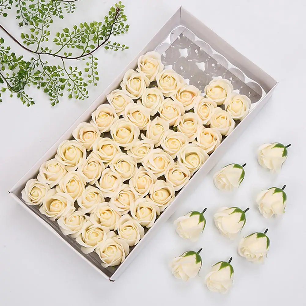 

50 Pcs/box Simulation Rose Handmade Soap Petal Bath Body Soap Home Wedding Decoration