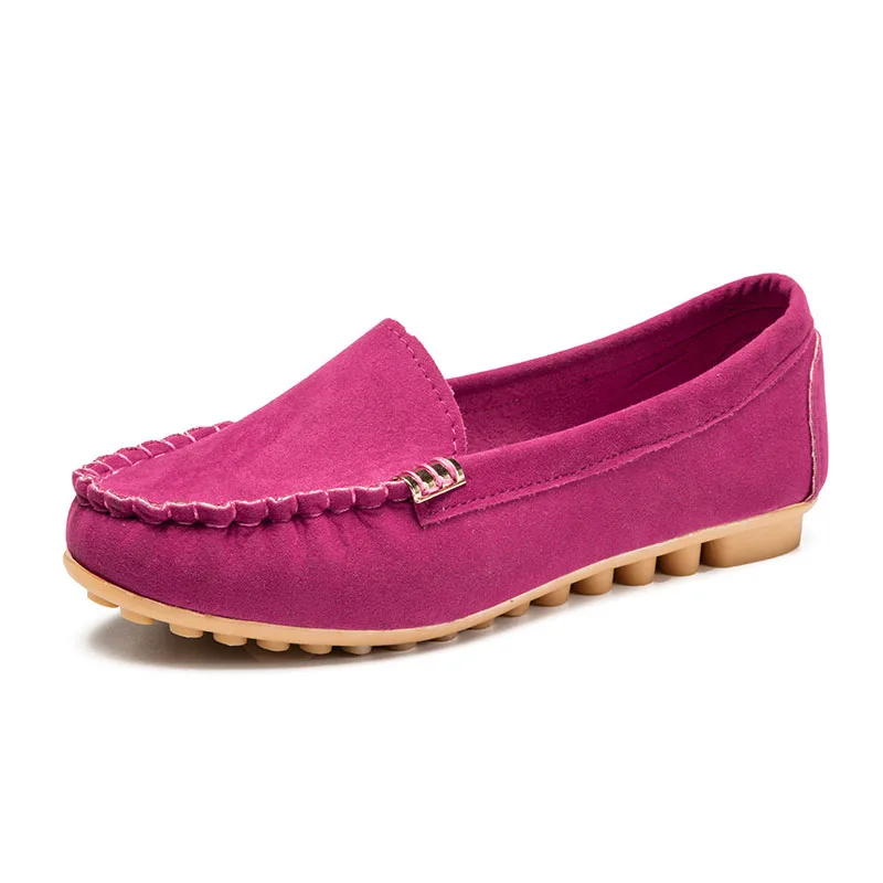 COZULMA/Женская обувь на плоской подошве; повседневная обувь; ; яркие цвета; лоферы; балетки на плоской подошве; удобная женская обувь без застежки; большие размеры 35-44 - Цвет: Розово-красный