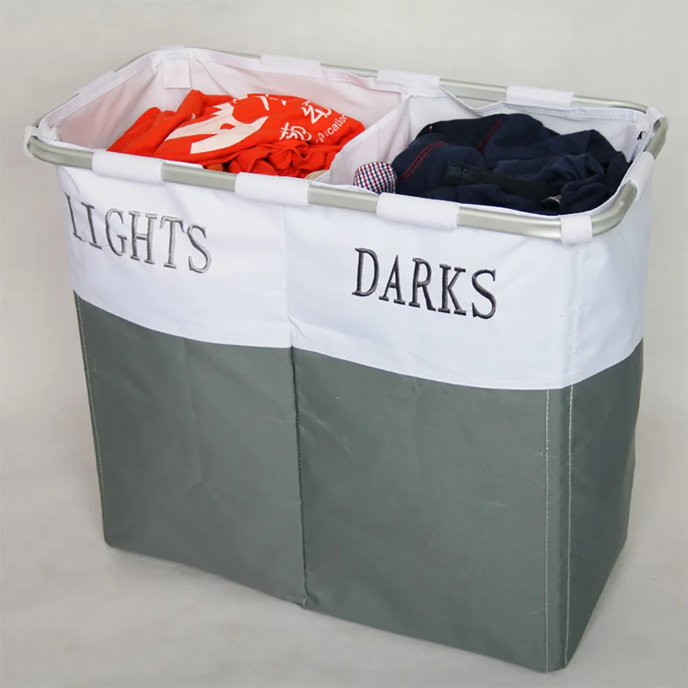

Foldable Storage Laundry Hamper Washing Bag Holder Baskets Light And Dark Label Dirty Clothes Organizer Hamper Tool