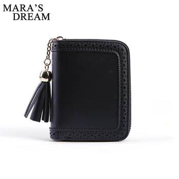 

Mara's Dream PU Leather Women Clutch Hollow Tassel Short Purse Famous Brand Wallet Women High Quality Coin Purse Women's Purses