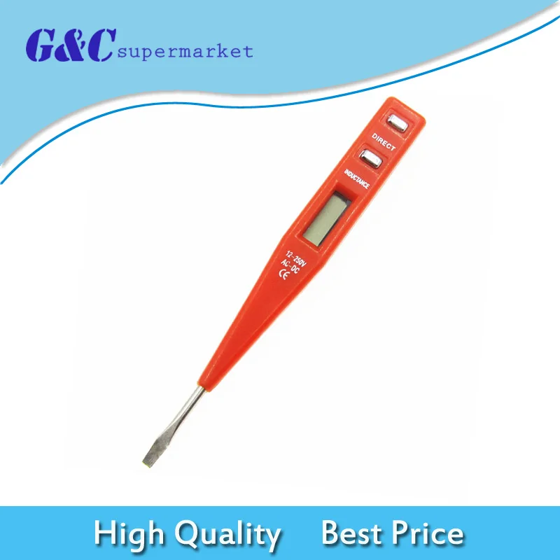 1PCS LCD Digital AC//DC Voltage Detector Continuity Tester Pen 12-240V VP
